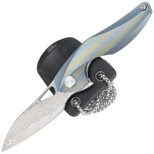 Bestech Nóż składany The Reticulan Blue / Colorful Titanium, Damascus by Elijah Isham (BT1810L)