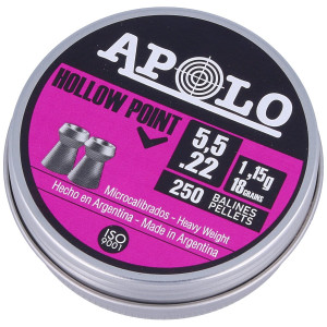 Śrut Apolo Hollow Point 5.5 mm, 250 szt. 1.15g/18.0gr