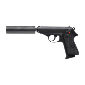 Pistolet Asg Replika Na Greengas Walther Ppk/s Sd 6 Mm Z Tłumikiem