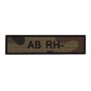 Emblemat na rzep 10 x 2,5 cm z Grupą Krwi AB RH -