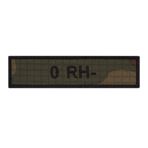 Emblemat na rzep 10 x 2,5 cm z Grupą Krwi 0 RH +