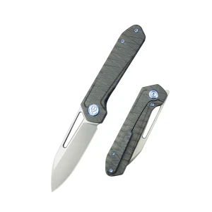 Nóż składany Kubey Royal Flame Titanium, Sand Blasted M390 by Colin Maisonpierre (KB321N)