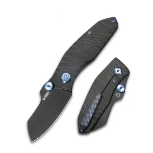 Nóż składany Kubey Monsterdog Flame Titanium, Black Stonewashed M390 by Dmitry Osarenko (KB285E)