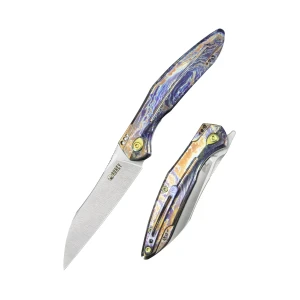 Nóż składany Kubey Barracuda Flame Titanium, Satin M390 by Parsons Bladeworks (KB299E)