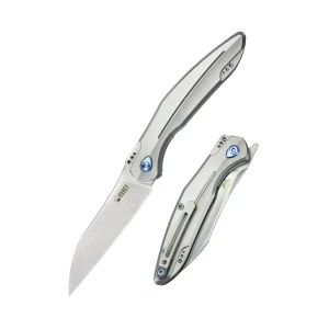 Nóż składany Kubey Barracuda Grey Titanium, Satin M390 by Parsons Bladeworks (KB299C)