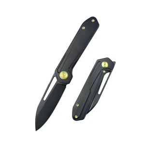 Nóż składany Kubey Royal Black Titanium, Black Coated M390 by Colin Maisonpierre (KB321O)