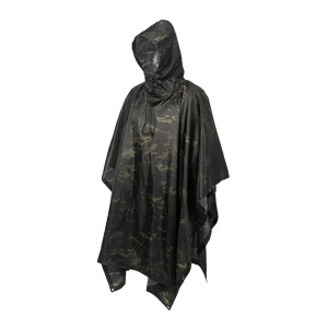 Peleryna Przeciwdeszczowa Ponczo Rip-Stop Camo - Multicam Black