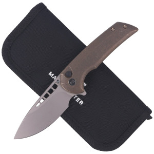 Nóż składany WE Knife Mini Malice Bronze Titanium, Silver Bead Blasted CPM 20CV by Ferrum Forge (WE054BL-4)