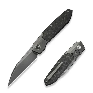 Nóż składany WE Knife Brr15 Gray Titanium/Shredded Carbon Fiber, Polished Gray M390 by Rafal Brzeski (WE24007-3)