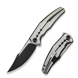 Nóż składany WE Knife Kyklos Black/Gray Titanium, Black Stonewashed/Satin M390 (WE23086-3)