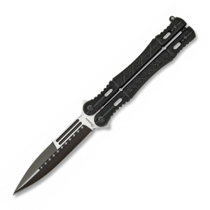 Nóż składany motylek Martinez Albainox Balisong Black Aluminium, Black 3Cr13Mov (02099)