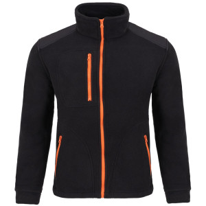 Polar Bluza Polarowa FLEECE MAN - Czarny/Pomarańczowy
