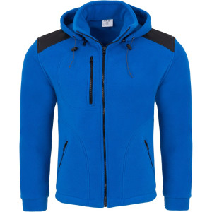 Polar Bluza Polarowa FLEECE MAN z Kapturem - Royal Blue/Czarny