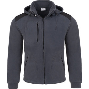 Polar Bluza Polarowa Fleece Man Z Kapturem - Grey/czarny