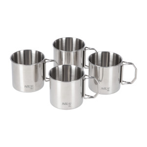 Kubki Turystyczne Stalowe 300 ml Nils NC1762 - 4 szt