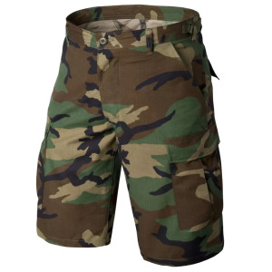 Krótkie Spodenki Męskie Bojówki Helikon Bdu Rip Stop - Us Woodland