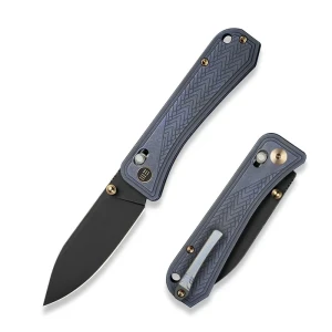 Nóż składany We Knife Bougie Banter Blue Titanium, Black Stonewashed CPM S45VN by Ben Petersen (WE24009-1)