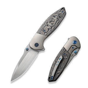 Nóż składany WE Knife Nitro OG Gray Titanium/Aluminium Carbon Fiber, Hand Rubbed Satin CPM 20CV by Peter Carey (WE23035-3)