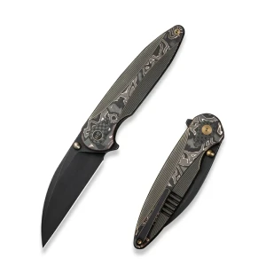 Nóż składany WE Knife Zenthra Bronze Titanium/Copper Foil Carbon Fiber, Black Stonewashed M390 (WE24021C-3)