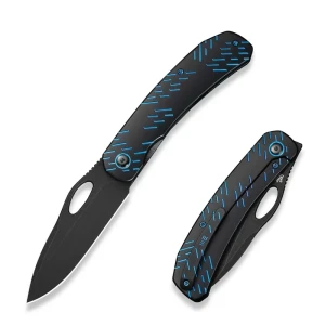 Nóż składany WeKnife Inmate Black/Blue Titanium, Black Stonewashed CPM 20CV by Jerad Neeve (WE23096B-2)