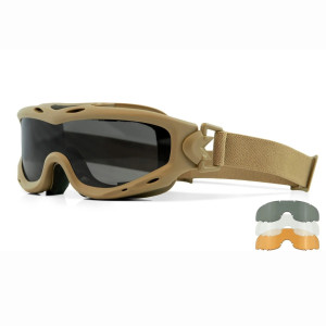 Gogle taktyczne Wiley X Spear SP293T smoke / clear / light rust, jasnobrązowe oprawki
