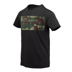 Koszulka Z Nadrukiem Męska Bawełniana Helikon T-shirt Fn Fal- Czarny