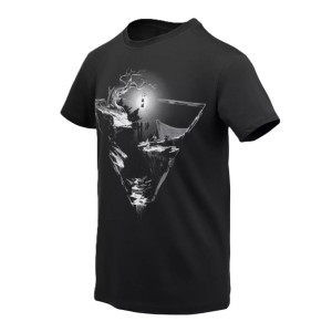 Koszulka z Nadrukiem Męska Bawełniana Helikon T-shirt Night Valley - Czarna