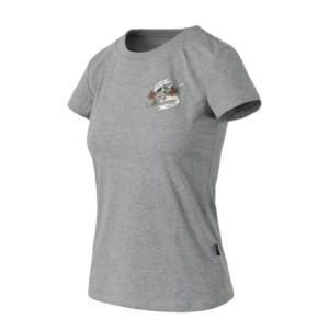 Koszulka Damska T-Shirt z Nadrukiem Helikon Slim (Come and take it) - Szara