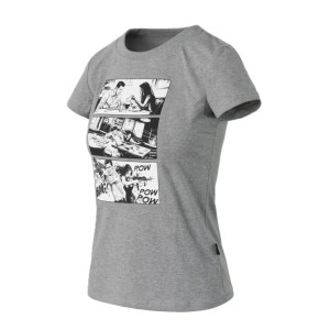 Koszulka Damska T-Shirt z Nadrukiem Helikon Slim (Combat date) - Szara