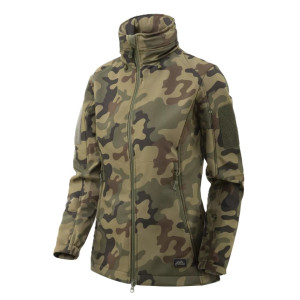 Kurtka Softshell Przeciwdeszczowa Damska Helikon Gunfighter - PL Woodland
