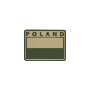 Naszywka na Rzep Morale Patch Helikon Flaga PVC POLAND 4x5,5 cm - Beż