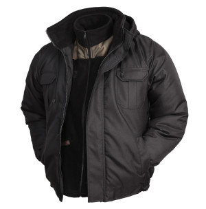 MS Kurtka Wodoodporna Ocieplana Ochrona Duty Black