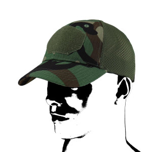 Czapka Baseballowa Camo Mesh - Woodland
