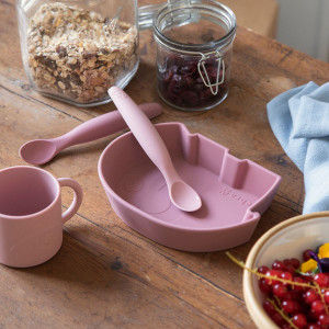 Sebra Barneskål, Silikon, Vintage Rose