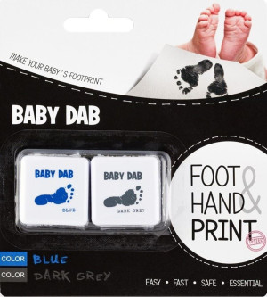 BabyDab Hånd & Fotavtrykk, 2 stk Blå/Grå