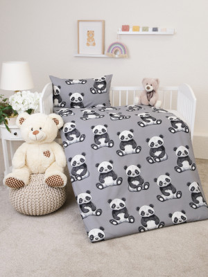 MKLuzkoviny.cz Bavlněné povlečení Renforcé do postýlky - Panda