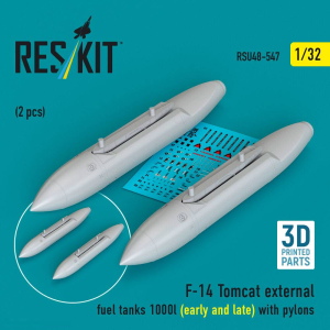 Grumman F-14 Tomcat - External Fuel Tanks 1000l (Early and Late) with Pylons (2 pcs / 3D-Printed)