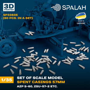 Spent Casings 57 mm for AZP S-60 and ZSU-57-2 (60 pcs / 3D-Printed)