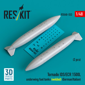 PANAVIA Tornado IDS / ECR - 1500L Underwing Fuel Tanks - Welded (German AF / Italian AF) (2 pcs / 3D Printed)