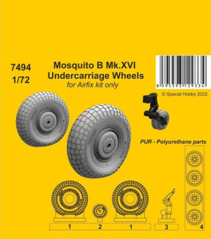 Mosquito B Mk.XVI Undercarriage Wheels (for Airfix kit only)
