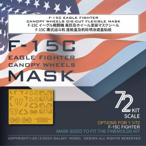 F-15C Eagle Fighter Canopy Wheels DIE-CUT Flexible Mask (For Finemolds 72954 Kit)