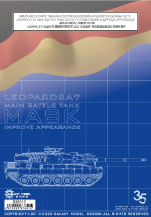 German Leopard 2A7 - Die-cut Flexible Mask And Improve Appearence - Armoured Corps Training Center Munster 2015 (for Meng TS-027 Kit)