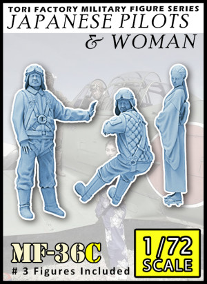 Japanese Pilots and Woman (3 Figures)