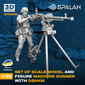 Machine Gunner with DShKM Machine Gun (1 Figure / 3-D Printed)