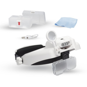 Professional LED Headband Magnifier with Bi-Plate Magnification & Loupe
