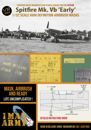 Supermarine Spitfire Mk.Vb Early Version - Airbrush Maks Set (for Kotare Kits)