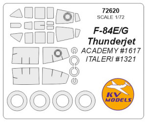 F-84E/G Thunderjet (ACADEMY/ ITALERI) + wheels masks
