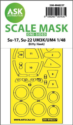Su-17, Su-22 UM3K/UM4 One-Sided Express Fit Mask (For Kitty Hawk)