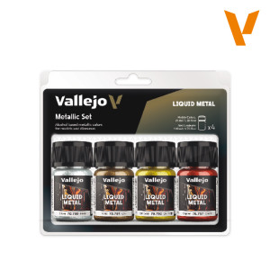70199 Liquid Gold, Silver & Copper Set 4 set