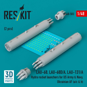 LAU-68 / LAU-68D/A and LAU-131/A Hydra Rocket Launchers for US Army & Navy, Ukrainian AF (a/c & h) (2 pcs / 3D Printed)